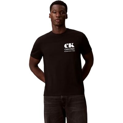Calvin Herren T-Shirt Kurzarm Ck Resort Graphic mit Rundhalsausschnitt, Schwarz (Black), L Calvin Herren T-Shirt Kurzarm Ck Resort Graphic mit Rundhalsausschnitt, Schwarz (Black), L