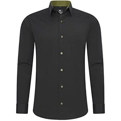 Rusty Neal Herren-Hemd Premium Slim Fit Langarm Stretch Grau Kentkragen Business-Hemd Freizeithemd M Rusty Neal Herren-Hemd Premium Slim Fit Langarm Stretch Grau Kentkragen Business-Hemd Freizeithemd M