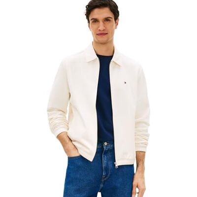 Tommy Hilfiger Herren Sweatshirt mit Reißverschluss Essential Terry aus Baumwolle, Elfenbein (Ivory Petal), XXL Tommy Hilfiger Herren Sweatshirt mit Reißverschluss Essential Terry aus Baumwolle, Elfenbein (Ivory Petal), XXL