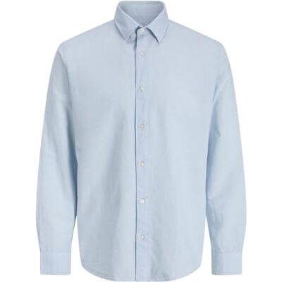 JACK & JONES Jjebreeze Linen Blend Shirt L/S Sn Pls Plus Size JACK & JONES Jjebreeze Linen Blend Shirt L/S Sn Pls Plus Size
