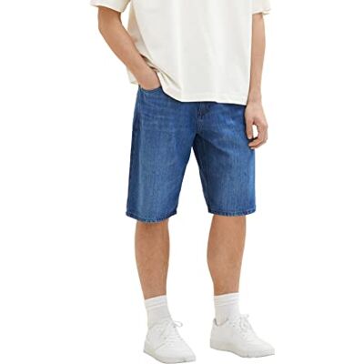 TOM TAILOR Herren 1036290 Bermuda Jeans Shorts, 10119 Used Mid Stone Blue Denim, 31 TOM TAILOR Herren 1036290 Bermuda Jeans Shorts, 10119 Used Mid Stone Blue Denim, 31