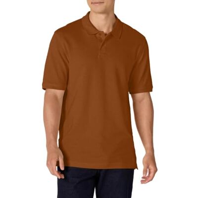 Amazon Herren Polohemd aus Baumwollpiqué in normaler Passform (erhältlich in Übergrößen), Karamell, XL Amazon Herren Polohemd aus Baumwollpiqué in normaler Passform (erhältlich in Übergrößen), Karamell, XL