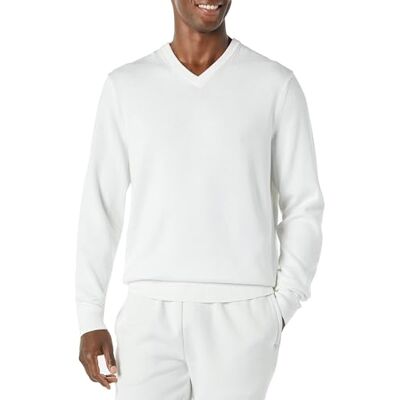 Amazon Herren V-Ausschnitt Pullover aus Baumwolle, Normale Passform, Elfenbein, M Amazon Herren V-Ausschnitt Pullover aus Baumwolle, Normale Passform, Elfenbein, M
