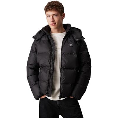 Calvin Herren Pufferjacke Essentials Down Jacket mit Kapuze, Schwarz (Ck Black), 3XL Calvin Herren Pufferjacke Essentials Down Jacket mit Kapuze, Schwarz (Ck Black), 3XL