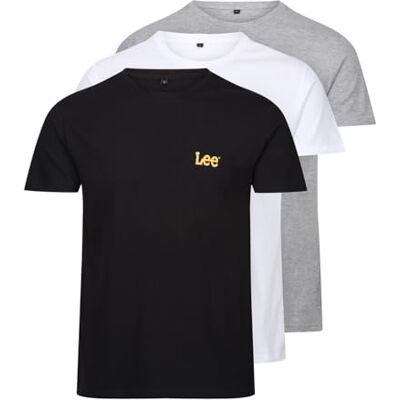 Lee Herren Larkin Herren-T-Shirt, Schwarz/Graumeliert/Weiß, S EU Lee Herren Larkin Herren-T-Shirt, Schwarz/Graumeliert/Weiß, S EU