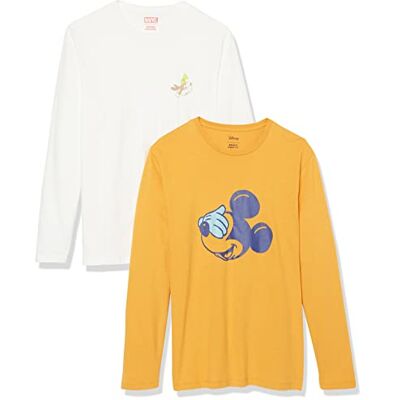 Amazon Disney Marvel Star Wars Herren Langärmelige T-Shirts, 2er-Pack, Mickey und Goofy, L Amazon Disney Marvel Star Wars Herren Langärmelige T-Shirts, 2er-Pack, Mickey und Goofy, L