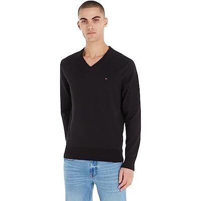 Tommy Hilfiger Herren Pullover 1985 ohne Kapuze, Schwarz (Black), L Tommy Hilfiger Herren Pullover 1985 ohne Kapuze, Schwarz (Black), L