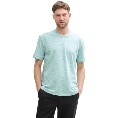 TOM TAILOR Henley Strickpullover aus Baumwolle, Grey Mint Tonal finestripe, XXL TOM TAILOR Henley Strickpullover aus Baumwolle, Grey Mint Tonal finestripe, XXL