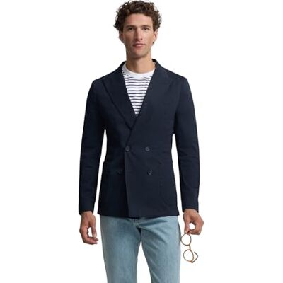 SILBON Lässiger gekreuzter Blazer, Marineblau, 44-50 SILBON Lässiger gekreuzter Blazer, Marineblau, 44-50