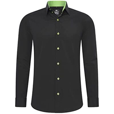 Rusty Neal Herren-Hemd Premium Slim Fit Langarm Stretch Grau Kentkragen Business-Hemd Freizeithemd M Rusty Neal Herren-Hemd Premium Slim Fit Langarm Stretch Grau Kentkragen Business-Hemd Freizeithemd M
