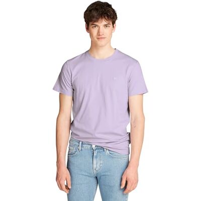 Calvin Jeans Herren T-Shirt Kurzarm Ck Embro Badge Rundhalsausschnitt, Violett (Pastel Lilac), XXS Calvin Jeans Herren T-Shirt Kurzarm Ck Embro Badge Rundhalsausschnitt, Violett (Pastel Lilac), XXS