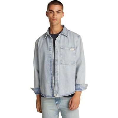 Calvin Herren Jeanshemd Regular Denim Shirt Brusttasche, Blau (Denim Light), M Calvin Herren Jeanshemd Regular Denim Shirt Brusttasche, Blau (Denim Light), M