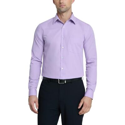 Van Heusen Herren Popeline, Normale Passform, Fester Spitzkragen Klassisches Hemd, Lavendel, 39 cm Hals 86 cm-89 cm Ärmel Van Heusen Herren Popeline, Normale Passform, Fester Spitzkragen Klassisches Hemd, Lavendel, 39 cm Hals 86 cm-89 cm Ärmel