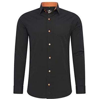 Rusty Neal Herren-Hemd Premium Slim Fit Langarm Stretch Grau Kentkragen Business-Hemd Freizeithemd M Rusty Neal Herren-Hemd Premium Slim Fit Langarm Stretch Grau Kentkragen Business-Hemd Freizeithemd M