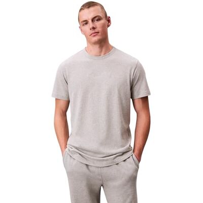 Calvin Herren T-Shirt Kurzarm Crew Neck Rundhalsausschnitt, Grau (B10 Grey Heather), L Calvin Herren T-Shirt Kurzarm Crew Neck Rundhalsausschnitt, Grau (B10 Grey Heather), L