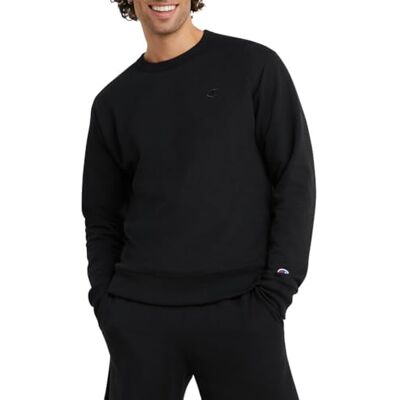 Champion Herren Powerblend Pullover Sweatshirt, Schwarz, S EU Champion Herren Powerblend Pullover Sweatshirt, Schwarz, S EU