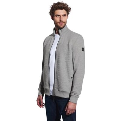 Street One MEN Jacke mit 3D-Struktur warm grey melange XL Street One MEN Jacke mit 3D-Struktur warm grey melange XL