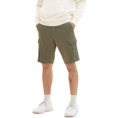 TOM TAILOR Herren Bermuda Shorts 1035043, 31268 Olive Diamond Structure, 28 TOM TAILOR Herren Bermuda Shorts 1035043, 31268 Olive Diamond Structure, 28