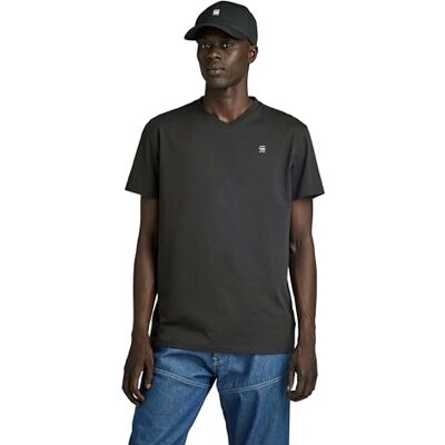 G-STAR RAW Herren Base-S V-Neck T-Shirt, Schwarz (dk black D16412-336-6484), S G-STAR RAW Herren Base-S V-Neck T-Shirt, Schwarz (dk black D16412-336-6484), S