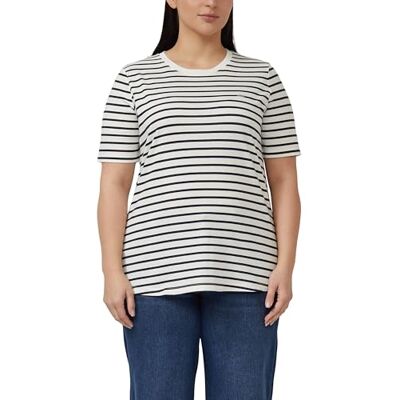 S. Oliver Gestreiftes Jersey-T-Shirt im Regular Fit mit Herz-Stickerei S. Oliver Gestreiftes Jersey-T-Shirt im Regular Fit mit Herz-Stickerei