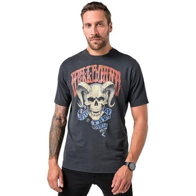 JP 1880 Herren große Größen Übergrößen Menswear L-8XL T-Shirt, Halbarm, Brustprint, Vintage-Look schwarz 3XL 842415100-3XL JP 1880 Herren große Größen Übergrößen Menswear L-8XL T-Shirt, Halbarm, Brustprint, Vintage-Look schwarz 3XL 842415100-3XL