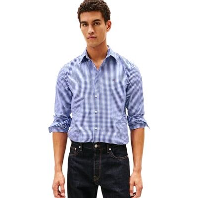 Tommy Hilfiger Herren Hemd Poplin Gingham Freizeithemd, Mehrfarbig (Wedge Blue/Check), L Tommy Hilfiger Herren Hemd Poplin Gingham Freizeithemd, Mehrfarbig (Wedge Blue/Check), L
