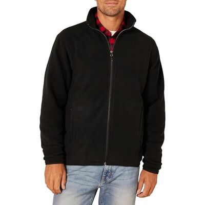 Amazon Herren Fleecejacke mit durchgehendem Reißverschluss (in Big und Tall erhältlich), Schwarz, L Amazon Herren Fleecejacke mit durchgehendem Reißverschluss (in Big und Tall erhältlich), Schwarz, L