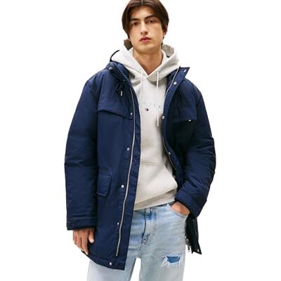 Tommy Jeans Herren Parka City Ready mit Kapuze, Blau (Dark Night Navy), XL Tommy Jeans Herren Parka City Ready mit Kapuze, Blau (Dark Night Navy), XL