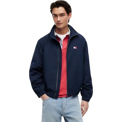 Tommy Jeans Herren Windbreaker Jacke mit Stretch-Bündchen und -Saum, Blau (Dark Night Navy), S Tommy Jeans Herren Windbreaker Jacke mit Stretch-Bündchen und -Saum, Blau (Dark Night Navy), S