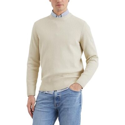 Marc O' Polo Herren Pullover aus Bio-Baumwolle Leichter Rippstrick, Beige (Gray Silk), XXL Marc O' Polo Herren Pullover aus Bio-Baumwolle Leichter Rippstrick, Beige (Gray Silk), XXL
