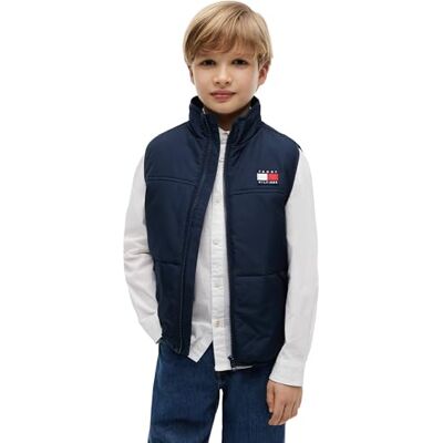Tommy Hilfiger Boy's Graphic Vest KB0KB10532 Weste, Blau (Dark Night Navy), 10 Jahre Tommy Hilfiger Boy's Graphic Vest KB0KB10532 Weste, Blau (Dark Night Navy), 10 Jahre