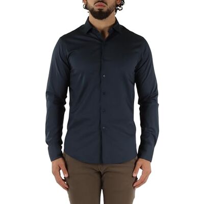 Replay Herren Hemd Langarm mit Knopfleiste, Blau (Blue. 087), S Replay Herren Hemd Langarm mit Knopfleiste, Blau (Blue. 087), S