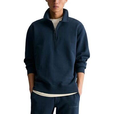 Marc O' Polo Marc OߴPolo Denim Herren Troyer aus Bio-Baumwolle Relaxed Fit, Blau (Navy Teal), L Marc O' Polo Marc OߴPolo Denim Herren Troyer aus Bio-Baumwolle Relaxed Fit, Blau (Navy Teal), L