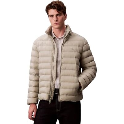 Calvin Herren Steppjacke Nylon Puffer mit abnehmbarer Kapuze, Grau (Forest Fog), S Calvin Herren Steppjacke Nylon Puffer mit abnehmbarer Kapuze, Grau (Forest Fog), S