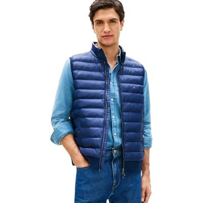 Tommy Hilfiger Herren Weste Mix Media Essential Gesteppt, Blau (Carbon Navy), S Tommy Hilfiger Herren Weste Mix Media Essential Gesteppt, Blau (Carbon Navy), S