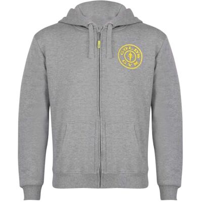 Gold's Gym GGSWT156 Herren Zip Through Sweater Hoody Printed Hooded Sweatshirt Hoodie, grau, S Gold's Gym GGSWT156 Herren Zip Through Sweater Hoody Printed Hooded Sweatshirt Hoodie, grau, S