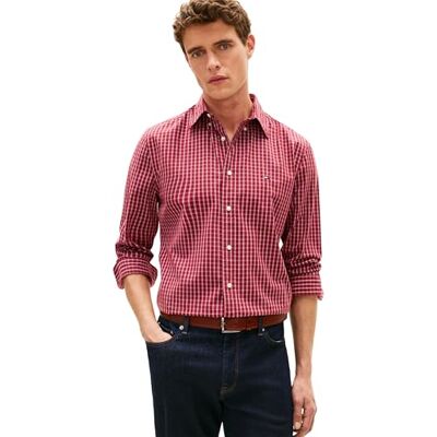 Tommy Hilfiger Herren Hemd Flex Poplin Herit Check aus Baumwolle, Rot (Regatta Red/Check), S Tommy Hilfiger Herren Hemd Flex Poplin Herit Check aus Baumwolle, Rot (Regatta Red/Check), S