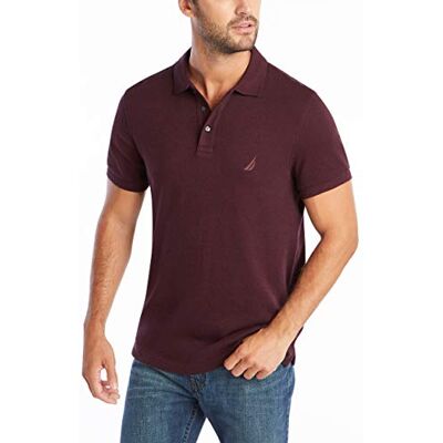 Nautica Herren Classic Fit Short Sleeve Solid Soft Cotton Polo Shirt Poloshirt, Schiffswrack Burgundy Heather, Mittel Nautica Herren Classic Fit Short Sleeve Solid Soft Cotton Polo Shirt Poloshirt, Schiffswrack Burgundy Heather, Mittel
