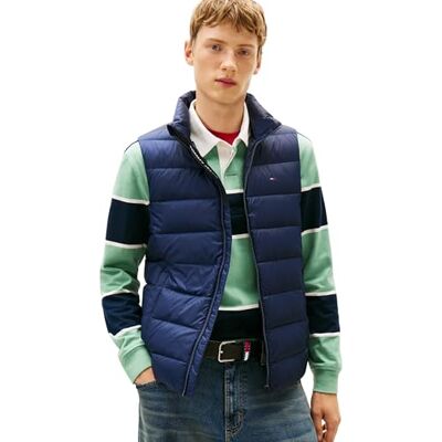 Tommy Jeans Herren Weste Down Leicht, Blau (Dark Night Navy), XS Tommy Jeans Herren Weste Down Leicht, Blau (Dark Night Navy), XS