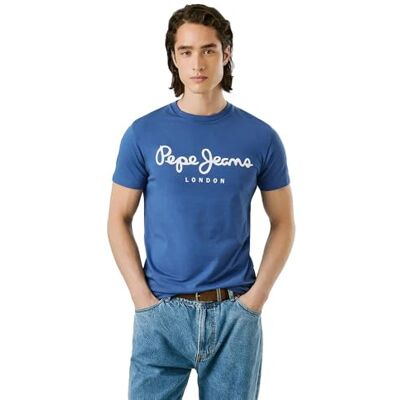 Pepe Jeans Herren Original Stretch N T-Shirt, Blau (Thames Blue), XL, Blau (Themse Blau), XL Pepe Jeans Herren Original Stretch N T-Shirt, Blau (Thames Blue), XL, Blau (Themse Blau), XL