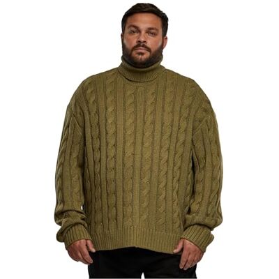 Urban Classics Herren Sweatshirt Boxy Roll Neck Sweater tiniolive L Urban Classics Herren Sweatshirt Boxy Roll Neck Sweater tiniolive L