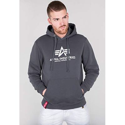 Alpha Herren Basic Hoody Kapuzensweat Für Kapuzenpullover, Greyblack, M EU Alpha Herren Basic Hoody Kapuzensweat Für Kapuzenpullover, Greyblack, M EU