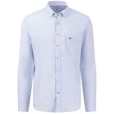 FYNCH-HATTON Weiches Oxford Hemd aus Baumwolle White/Blue S FYNCH-HATTON Weiches Oxford Hemd aus Baumwolle White/Blue S