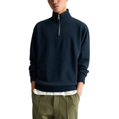 Marc O' Polo Marc OߴPolo Denim Herren Troyer aus Bio-Baumwolle Relaxed Fit, Blau (Navy Teal), XXL Marc O' Polo Marc OߴPolo Denim Herren Troyer aus Bio-Baumwolle Relaxed Fit, Blau (Navy Teal), XXL
