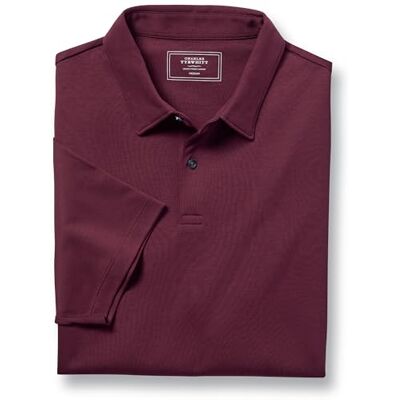 Charles Tyrwhitt Wine plain short sleeve jersey polo Charles Tyrwhitt Wine plain short sleeve jersey polo