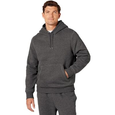 Amazon Herren Kapuzenpulli mit Sherpa-Futter, Dunkelgrau Meliert, S Amazon Herren Kapuzenpulli mit Sherpa-Futter, Dunkelgrau Meliert, S