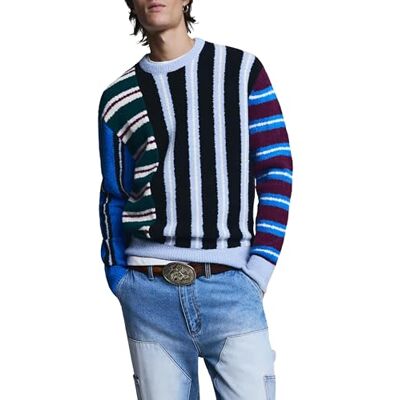 Desigual Herren JERS_Mixed Stripes Sweatshirt, rot, XL Desigual Herren JERS_Mixed Stripes Sweatshirt, rot, XL