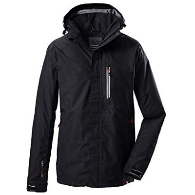 Killtec Funktionsjacke Herren Carleb Herrenjacke mit abzippbarer Kapuze Outdoorjacke mit Wassersäule 10.000 mm Männer Jacke ist 100% wasserdicht, schwarz, L Killtec Funktionsjacke Herren Carleb Herrenjacke mit abzippbarer Kapuze Outdoorjacke mit Wassersäule 10.000 mm Männer Jacke ist 100% wasserdicht, schwarz, L