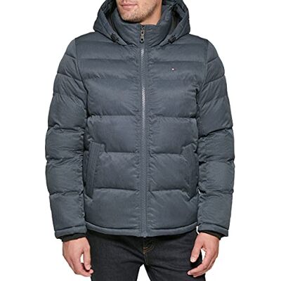 Tommy Hilfiger Herren Daunenalternative Daunenjacke mit Kapuze (Standard und Big & Tall) Alternativer Daunenmantel, Marineblau (Heather Navy), 4X-Large Hoch Tommy Hilfiger Herren Daunenalternative Daunenjacke mit Kapuze (Standard und Big & Tall) Alternativer Daunenmantel, Marineblau (Heather Navy), 4X-Large Hoch