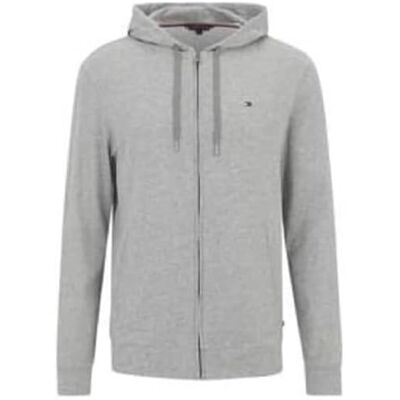Tommy Hilfiger Herren Hoodie mit Reißverschluss mit Kapuze, Grau (Light Grey Heather), S Tommy Hilfiger Herren Hoodie mit Reißverschluss mit Kapuze, Grau (Light Grey Heather), S